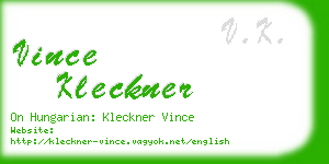 vince kleckner business card